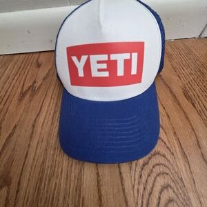 YETI White and Blue Trucker Hat